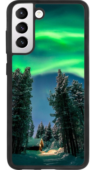 Samsung Galaxy S21 FE 5G Case Hülle - Silikon schwarz Winter 22 Northern Lights