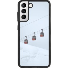 Coque Samsung Galaxy S21 FE 5G - Silicone rigide noir Winter 22 ski lift