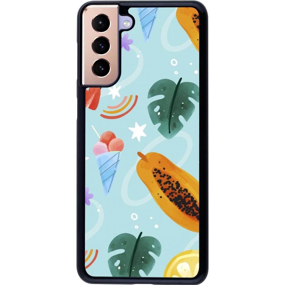 Samsung Galaxy S21+ 5G Case Hülle - Summer 2025 Pattern papaya