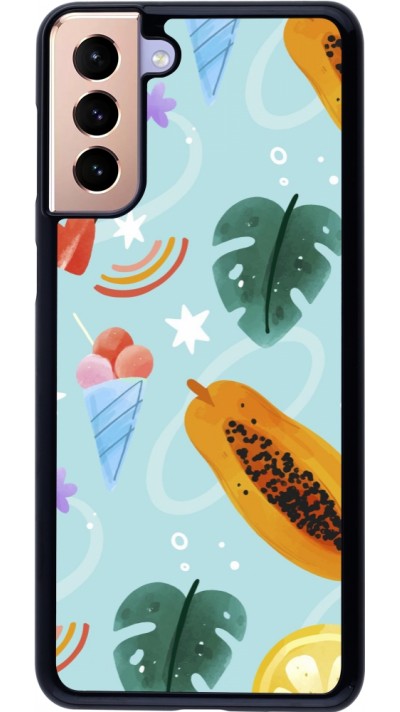 Samsung Galaxy S21+ 5G Case Hülle - Summer 2025 Pattern papaya