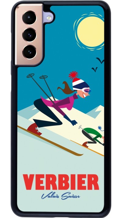 Samsung Galaxy S21+ 5G Case Hülle - Verbier Ski Downhill