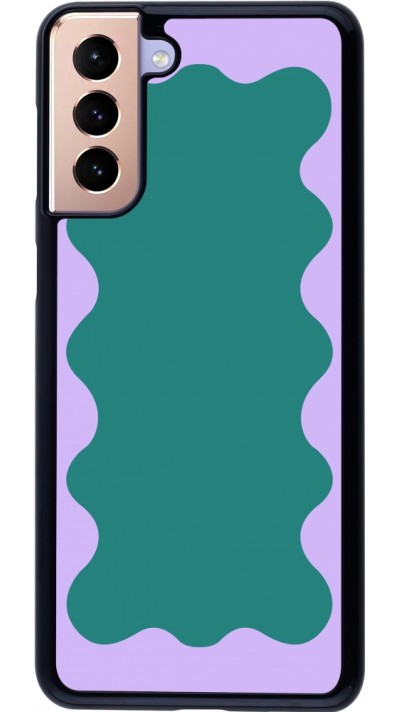 Samsung Galaxy S21+ 5G Case Hülle - Wavy Rectangle Green Purple