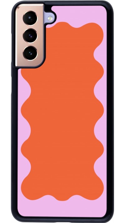 Samsung Galaxy S21+ 5G Case Hülle - Wavy Rectangle Orange Pink
