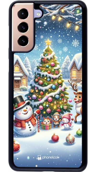 Samsung Galaxy S21+ 5G Case Hülle - Weihnachten 2023 Schneemann und Tannenbaum