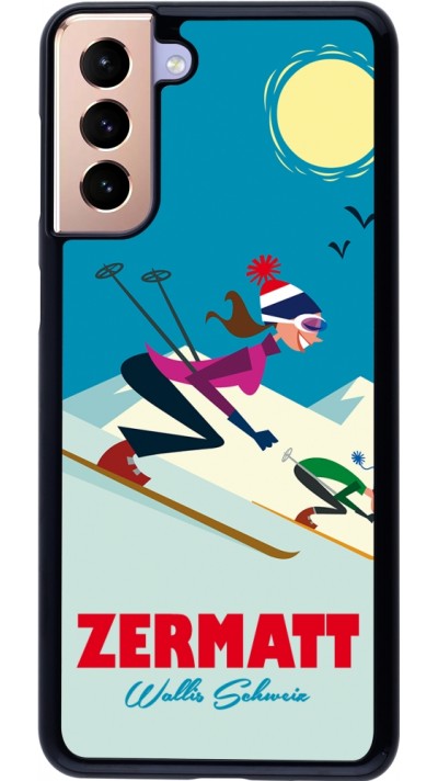 Samsung Galaxy S21+ 5G Case Hülle - Zermatt Ski Downhill