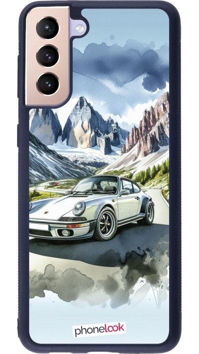 Samsung Galaxy S21+ 5G Case Hülle - Silikon schwarz Porsche 911 Berg Aquarell