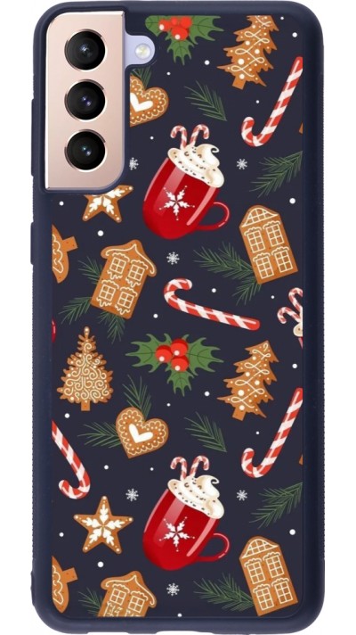 Samsung Galaxy S21+ 5G Case Hülle - Silikon schwarz Christmas 25 Pattern Gingerbread House