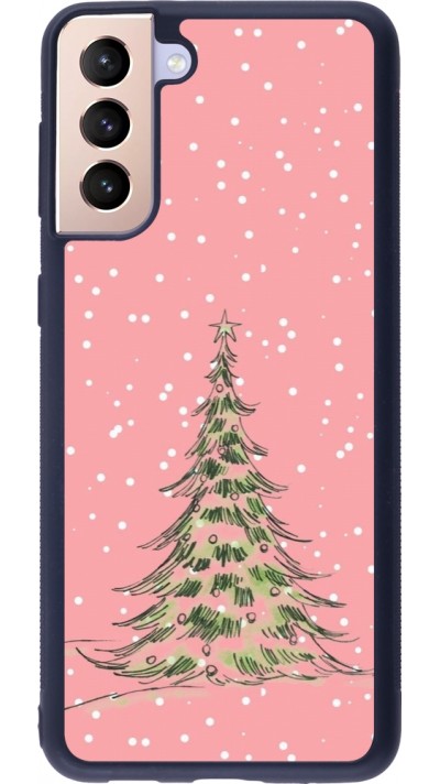 Samsung Galaxy S21+ 5G Case Hülle - Silikon schwarz Christmas 25 Pink Tree