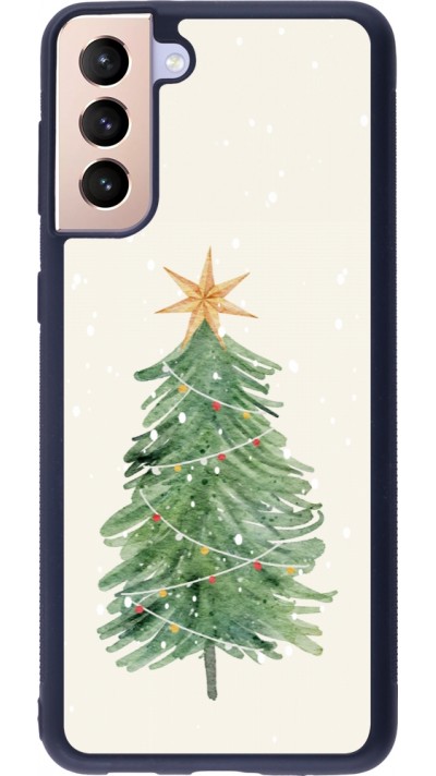 Samsung Galaxy S21+ 5G Case Hülle - Silikon schwarz Christmas 25 Sketch Tree