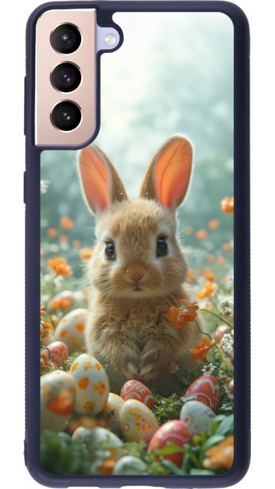 Samsung Galaxy S21+ 5G Case Hülle - Silikon schwarz Easter 2026 Rabbit in the garden