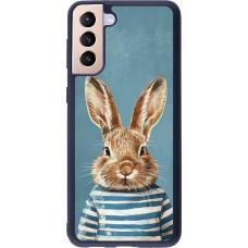 Samsung Galaxy S21+ 5G Case Hülle - Silikon schwarz Easter 2026 Rabbit navy