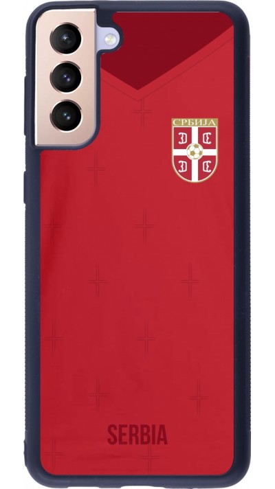 Samsung Galaxy S21+ 5G Case Hülle - Silikon schwarz Serbien 2022 personalisierbares Fussballtrikot