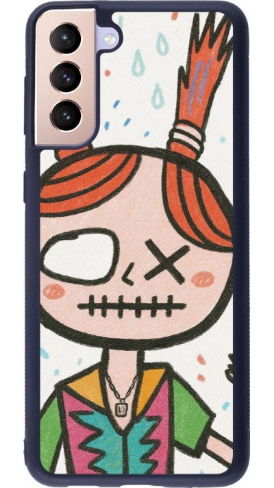 Samsung Galaxy S21+ 5G Case Hülle - Silikon schwarz Little Girl Sketch