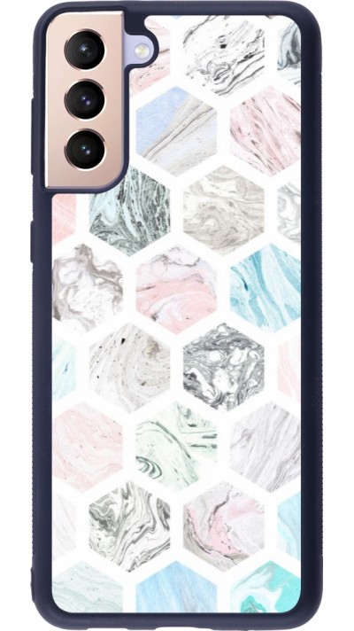 Samsung Galaxy S21+ 5G Case Hülle - Silikon schwarz Marble Everything