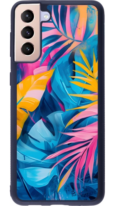 Samsung Galaxy S21+ 5G Case Hülle - Silikon schwarz Palms Blue