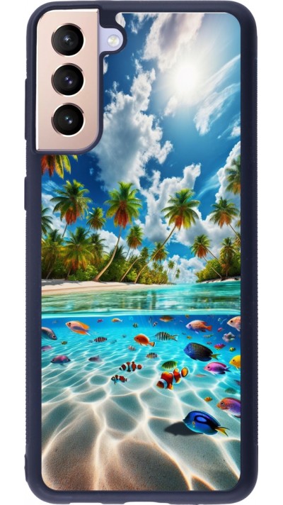 Samsung Galaxy S21+ 5G Case Hülle - Silikon schwarz Strandparadies