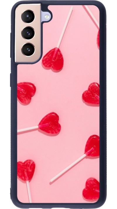 Coque Samsung Galaxy S21+ 5G - Silicone rigide noir Saint Valentines Day 26 Lollipop
