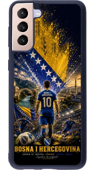 Coque Samsung Galaxy S21+ 5G - Silicone rigide noir Football Bosnie-Herzégovine splash 2026