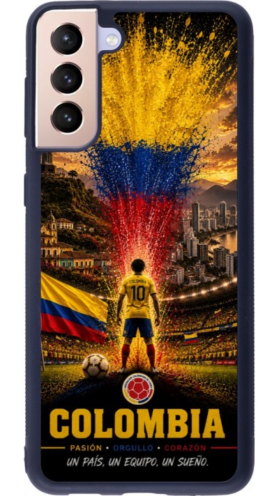 Coque Samsung Galaxy S21+ 5G - Silicone rigide noir Football Colombie splash 2026