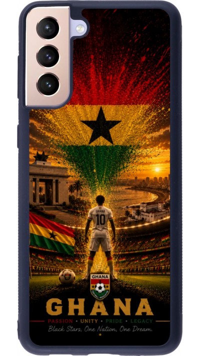 Coque Samsung Galaxy S21+ 5G - Silicone rigide noir Football Ghana splash 2026