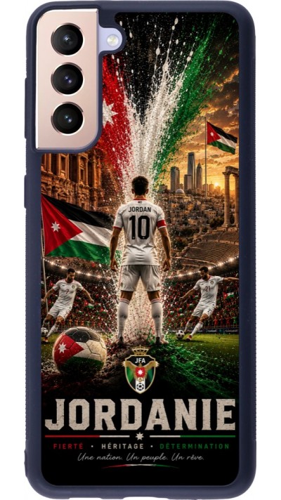 Coque Samsung Galaxy S21+ 5G - Silicone rigide noir Football Jordanie splash 2026