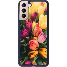 Samsung Galaxy S21+ 5G Case Hülle - Silikon schwarz Bouquet of tulips Spring 2026