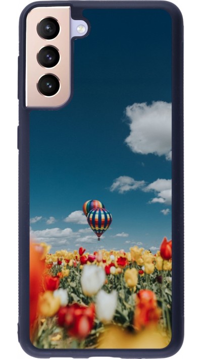 Coque Samsung Galaxy S21+ 5G - Silicone rigide noir Hot air balloon Spring 2026