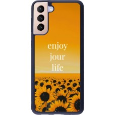 Samsung Galaxy S21+ 5G Case Hülle - Silikon schwarz Summer 2025 Enjoy your life