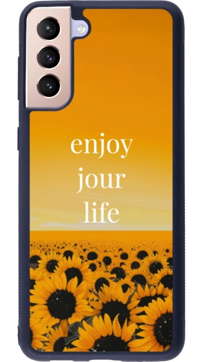Samsung Galaxy S21+ 5G Case Hülle - Silikon schwarz Summer 2025 Enjoy your life