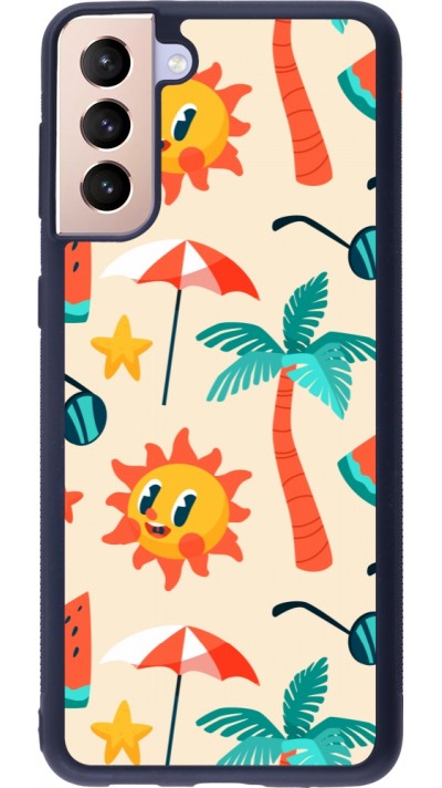 Samsung Galaxy S21+ 5G Case Hülle - Silikon schwarz Summer 2025 Pattern soleil