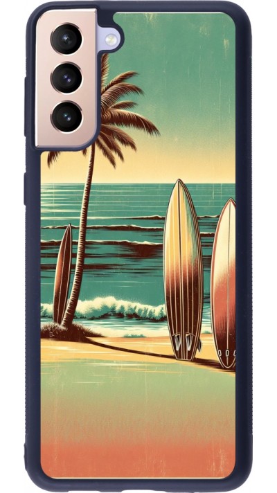 Samsung Galaxy S21+ 5G Case Hülle - Silikon schwarz Surf Paradise