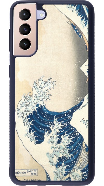 Coque Samsung Galaxy S21+ 5G - Silicone rigide noir Tableau art - La Grande Vague de Kanagawa - Hokusai