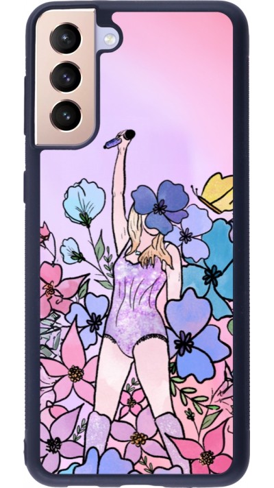 Samsung Galaxy S21+ 5G Case Hülle - Silikon schwarz Taylor Swift Sketch - Pink