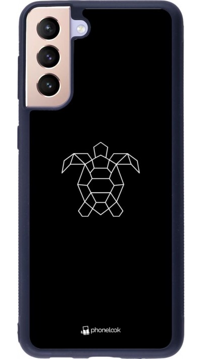 Coque Samsung Galaxy S21+ 5G - Silicone rigide noir Turtles lines on black