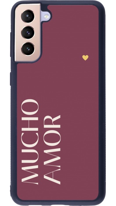 Samsung Galaxy S21+ 5G Case Hülle - Silikon schwarz Valentine 2024 mucho amor rosado