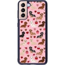 Samsung Galaxy S21+ 5G Case Hülle - Silikon schwarz Valentine 2024 puppy love