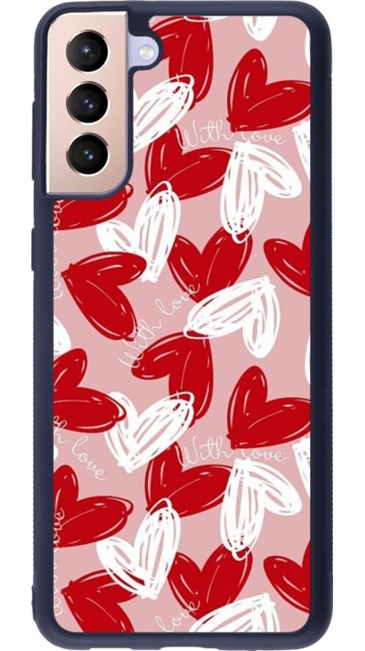 Samsung Galaxy S21+ 5G Case Hülle - Silikon schwarz Valentine 2024 with love heart