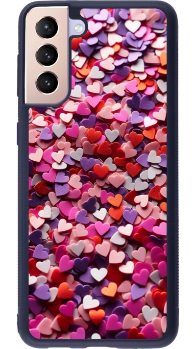 Samsung Galaxy S21+ 5G Case Hülle - Silikon schwarz Valentin 2025 Konfetti