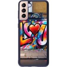 Samsung Galaxy S21+ 5G Case Hülle - Silikon schwarz Valentin 2025 Liebe U Tag