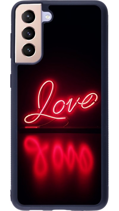 Samsung Galaxy S21+ 5G Case Hülle - Silikon schwarz Valentine 2025 Neon Liebe