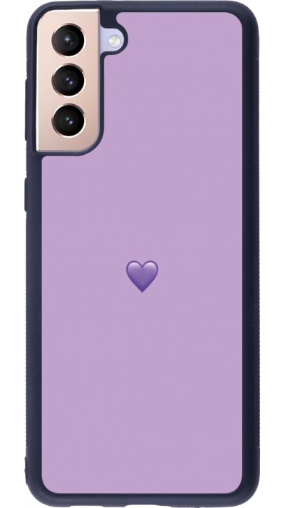 Samsung Galaxy S21+ 5G Case Hülle - Silikon schwarz Valentine 2023 purpule single heart