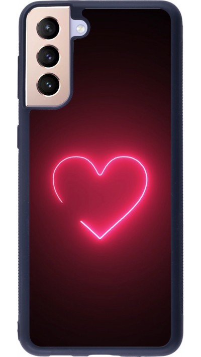 Samsung Galaxy S21+ 5G Case Hülle - Silikon schwarz Valentine 2023 single neon heart