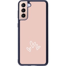 Samsung Galaxy S21+ 5G Case Hülle - Silikon schwarz Valentine 2023 three minimalist hearts
