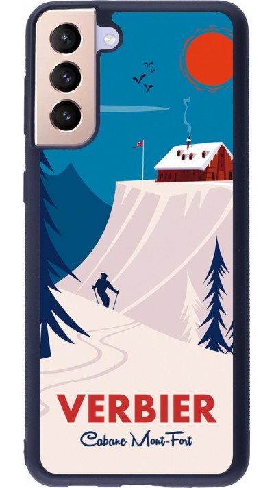 Samsung Galaxy S21+ 5G Case Hülle - Silikon schwarz Verbier Cabane Mont-Fort