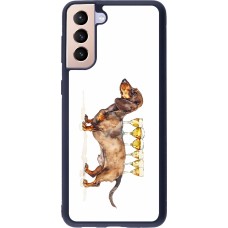 Samsung Galaxy S21+ 5G Case Hülle - Silikon schwarz Wine Teckel