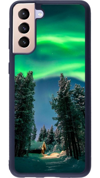 Samsung Galaxy S21+ 5G Case Hülle - Silikon schwarz Winter 22 Northern Lights