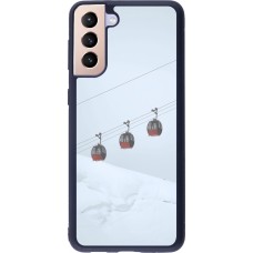 Samsung Galaxy S21+ 5G Case Hülle - Silikon schwarz Winter 22 ski lift