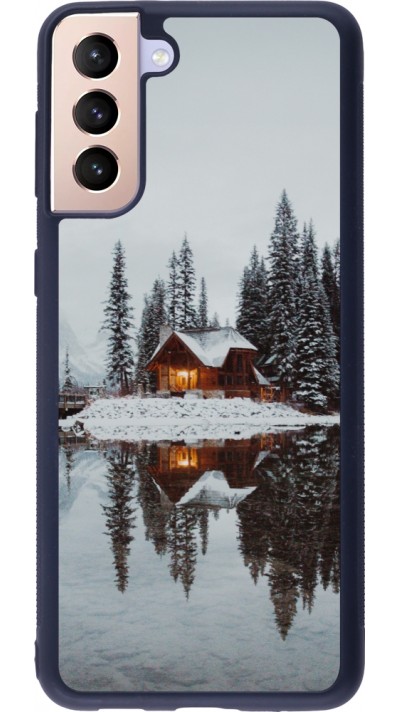 Samsung Galaxy S21+ 5G Case Hülle - Silikon schwarz Winter 25 Winter house forest afternoon