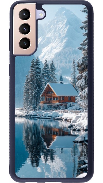 Samsung Galaxy S21+ 5G Case Hülle - Silikon schwarz Winter 25 Winter house forest day