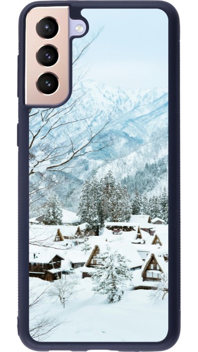 Samsung Galaxy S21+ 5G Case Hülle - Silikon schwarz Winter 25 Winter snowy landscape